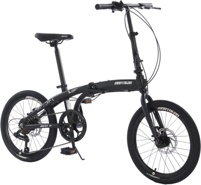 서브루나 몬타그나 시마노 7단 접이식 미니벨로 자전거 MFD07, 매트블랙, 153cm, 1개