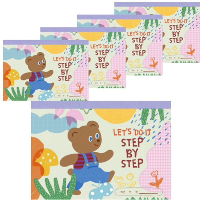 헬로우모리스 한걸음씩 15칸 노트, 혼합색상, 5개