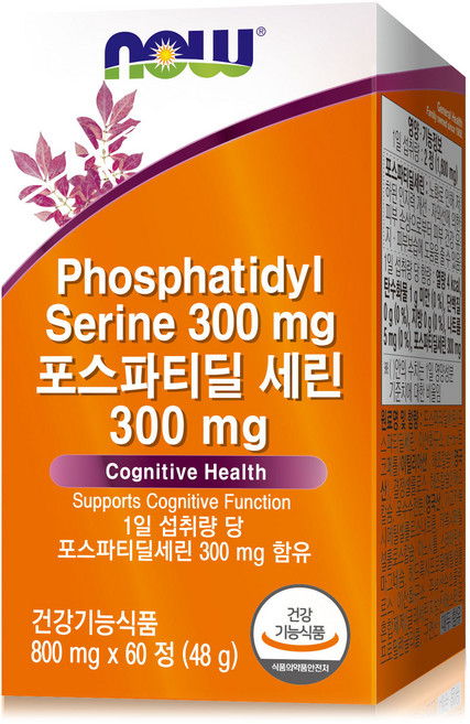 나우푸드 포스파티딜 세린 300mg, 1개, 60정