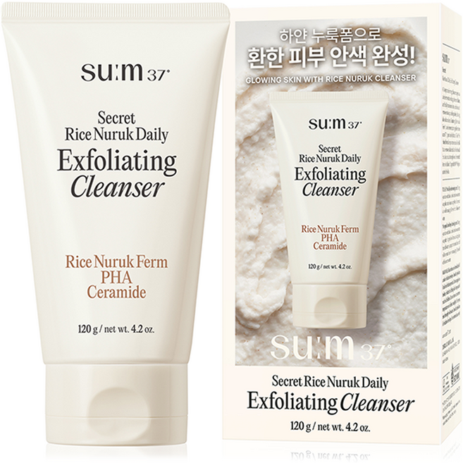 숨37도 시크릿 라이스 누룩 필링 투 폼 클렌저, 120g, 1개