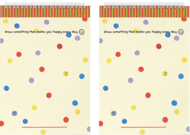 헬로우모리스 해피도트 종합장, 혼합색상, 2개