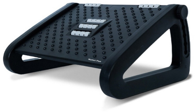 마켓플랜 6단 높이조절 지압 발 받침대, 블랙