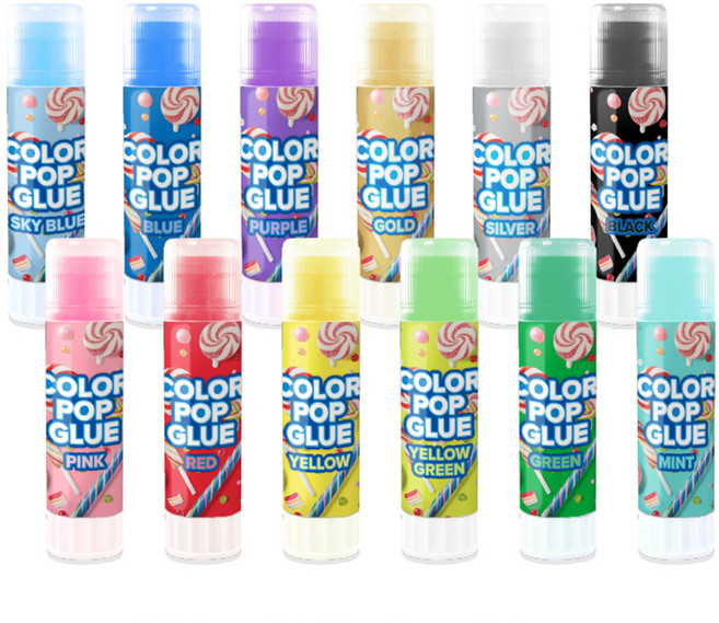 종이나라 컬러팝글루 고체풀, 180g, 1세트