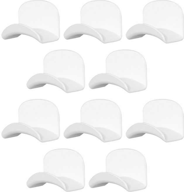 메이크마인 다용도 무타공 부착식 이어폰 헤드폰 헤드셋 걸이, 화이트, 10개