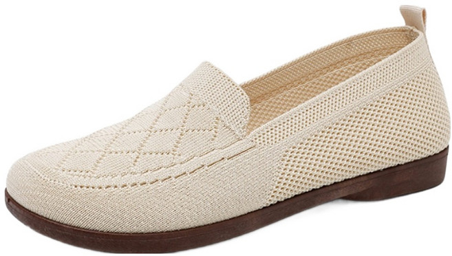 알로데 여성용 아가일 패턴 소프트 슬립온