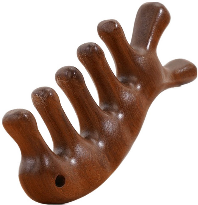 머니풀 두피 전신 마사지기 우드 괄사, 1개, 혼합색상