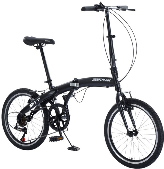몬타그나 7단 접이식 미니벨로 자전거 SFV7, 블랙, 153cm, 1개
