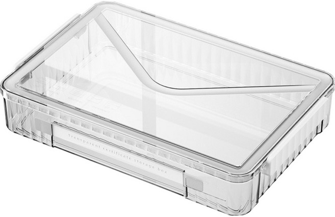 틴코 문서 보관 수납 정리 버클식 리빙박스, 화이트, 1개