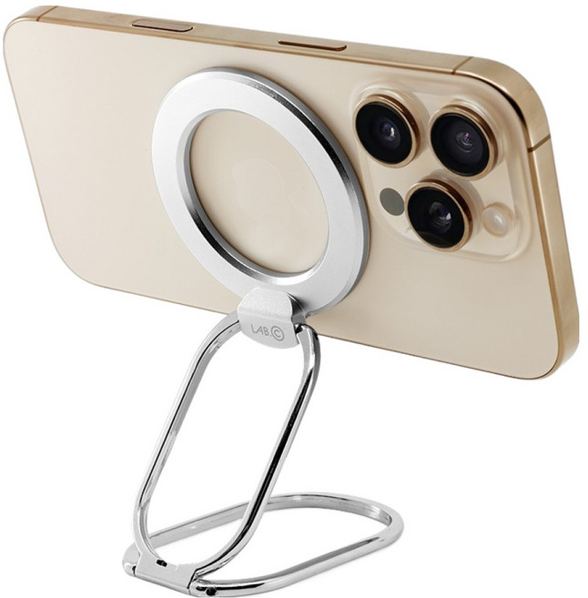 랩씨 탈부착 스탠드 맥세이프 그립 톡홀더, 1개, 실버