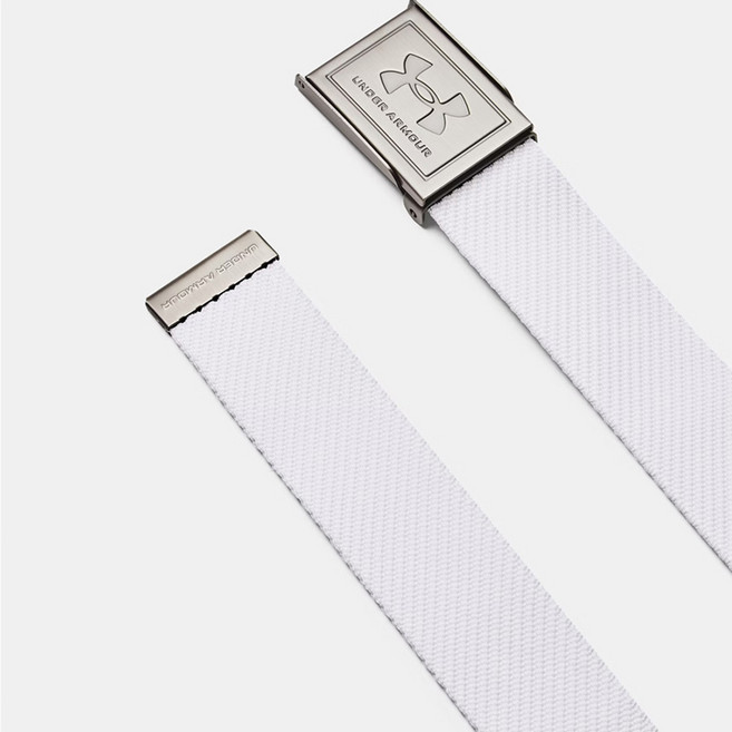 언더아머 남성용 UA 웨빙 벨트 1369819, 1개, White