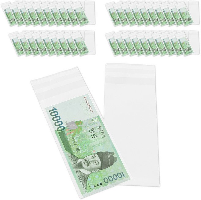 제이팩토리 접착식 현금 opp 비닐 봉투, 100개