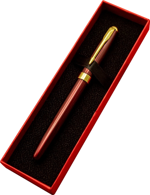 미소로운 선물용 비즈니스 만년필 세트, F, 버건디+기본케이스