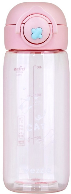 위즐 트라이탄 원터치 물병, 피치핑크, 1개, 480ml