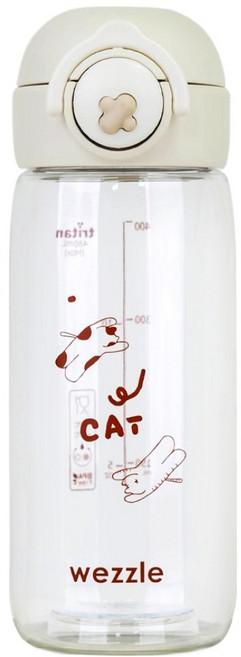 위즐 트라이탄 원터치 물병, 크림화이트, 1개, 480ml