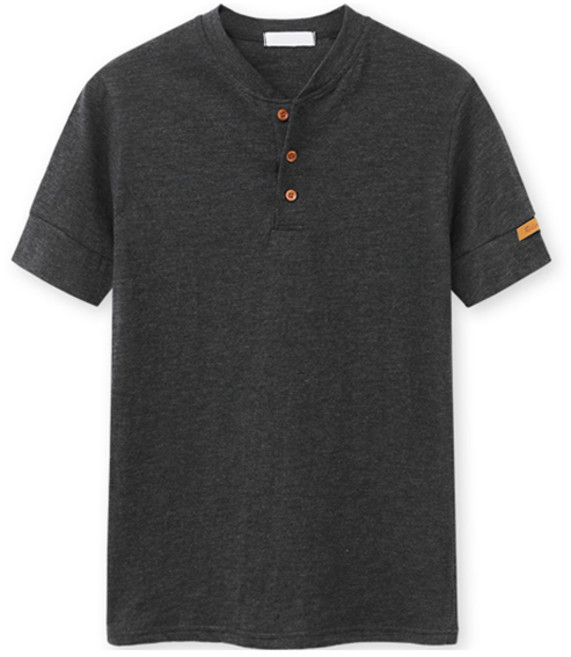 엠엔씨 남녀공용 가죽와펜 헨리넥 통기성 반팔 티셔츠 MDST790RR