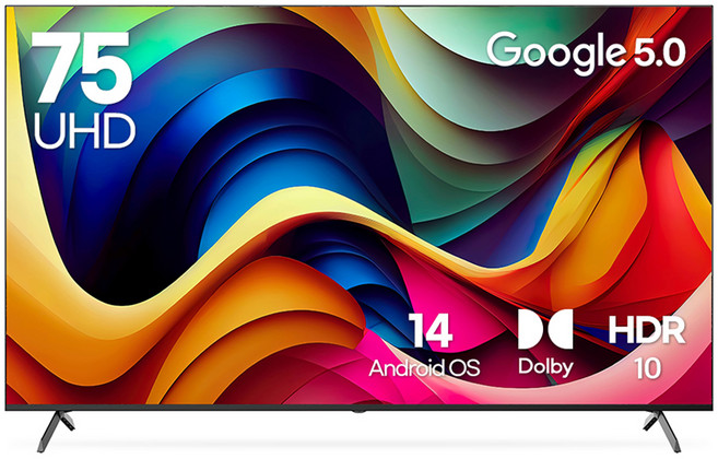 루컴즈 4K UHD QLED 구글 5.0 스마트TV, 190cm(75인치), T7505CUG, 벽걸이형, 방문설치