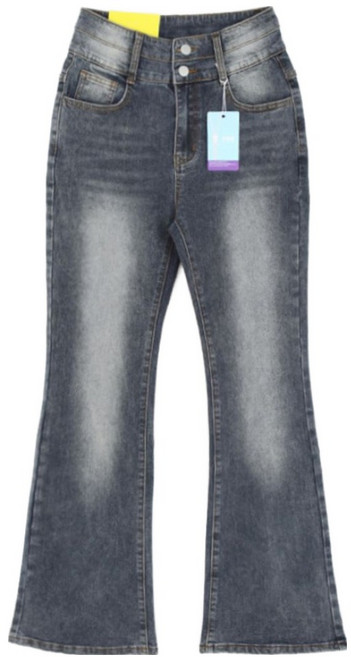 토마토팩토리 여성용 블로니 투버튼 부츠컷 스판 생지 데님 팬츠 숏