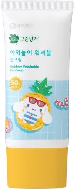 그린핑거 시나모롤 유아용 저자극 야외놀이 워셔블 선크림 SPF50+ PA++++, 80ml, 1개