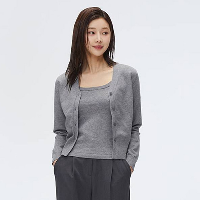 스파오 여성용 소프트얀 브이넥 카디건 SPCKF23W05