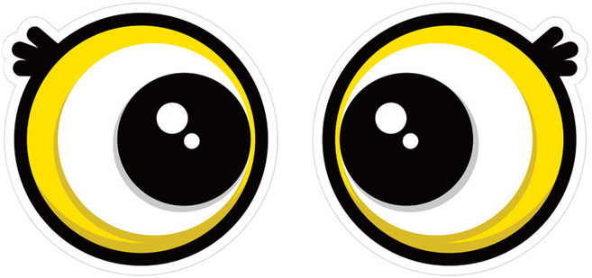 뭉키데코 안전거리유지 반사스티커 중형, 왕눈이 003, 1개