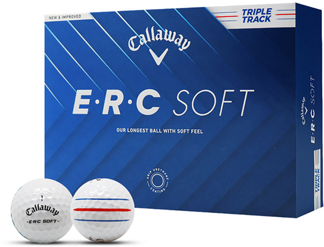 캘러웨이 ERC 소프트 트리플트랙 25 골프공 3피스, 화이트, 12개입, 1개