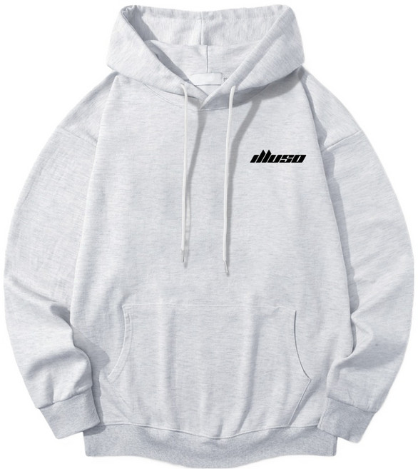 ILLUSO Logo字母柔軟特殊雙面連帽T恤