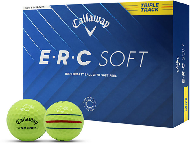 캘러웨이 ERC 소프트 트리플트랙 25 골프공 3피스, 옐로우, 12개입, 1개