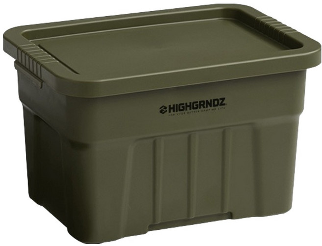 하이그라운즈 캠핑 미니 수납 정리 카고 박스 22L, 카키, 1개, 1단