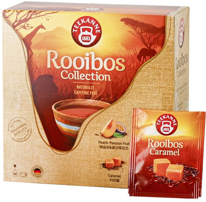 티칸 루이보스 티 티백 4종 세트, 1.75g, 1개, 40개입