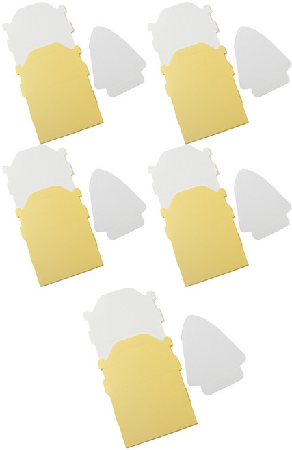 아이엔피 앞열림 조각 케이크박스 12x9x9cm + 받침 7.5x11.5x2cm 세트, 옐로우(케이크박스), 화이트(받침), 5세트