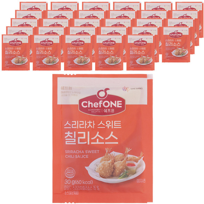 쉐프원 일회용 스리라차 스위트 칠리소스, 50개, 30g