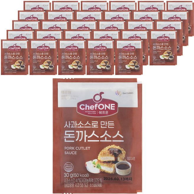 쉐프원 일회용 사과소스로 만든 돈까스소스, 50개, 30g