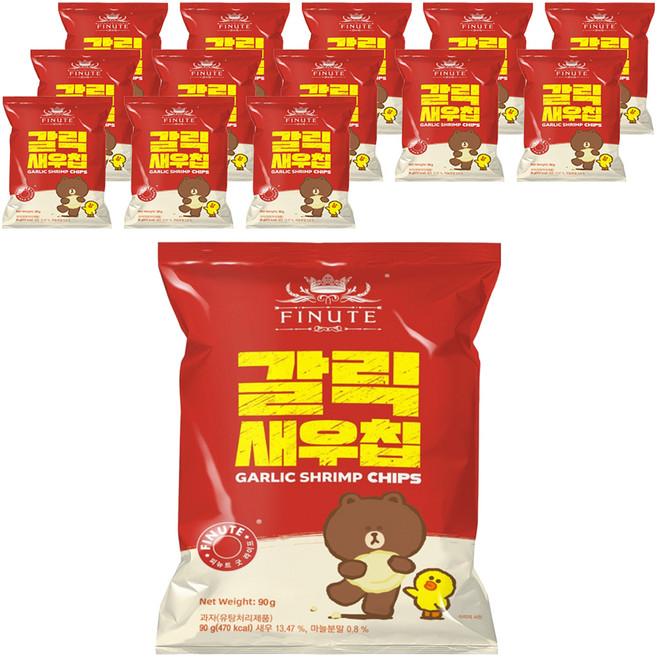피뉴트 갈릭새우칩, 90g, 14개