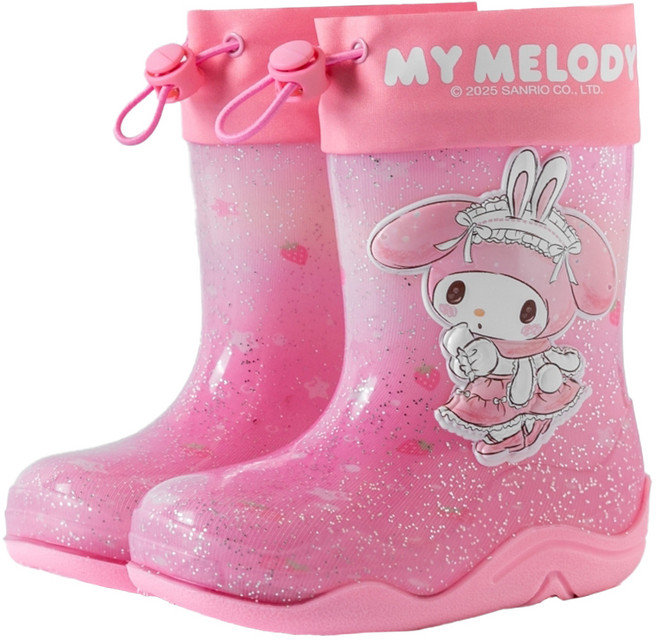 아동용 산리오 홀로그램 글리터 레인부츠