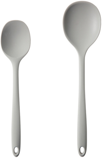 이지실리 실리콘 요리 볶음스푼 31.5cm + 멀티스푼 28cm 세트, 연그레이, 1세트