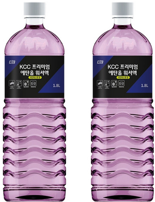 KCC 프리미엄 에탄올 워셔액, 1.8L, 2개