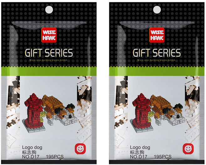 와이즈호크 나노블럭 잉글리쉬불독 D17wh, 2개, 혼합색상