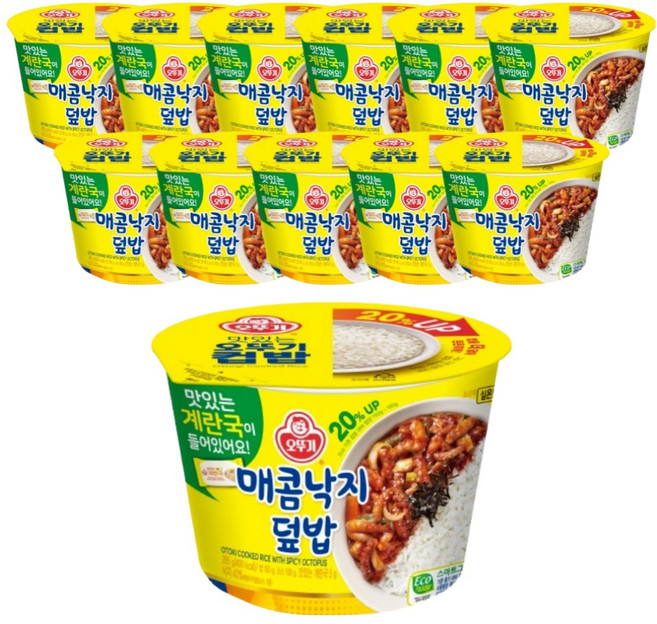 OTOKI 不倒翁 碗裝即食香辣章魚蓋飯 附沖泡式蛋花湯, 12個, 285g