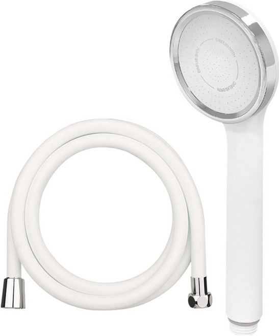 대림바스 1기능 수압상승 샤워헤드 + PVC 샤워호스 2m 세트, 1개, 화이트