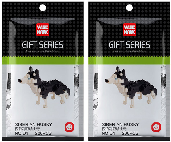 나노블럭 아토나노 허스키 D1wh, 혼합색상, 2개