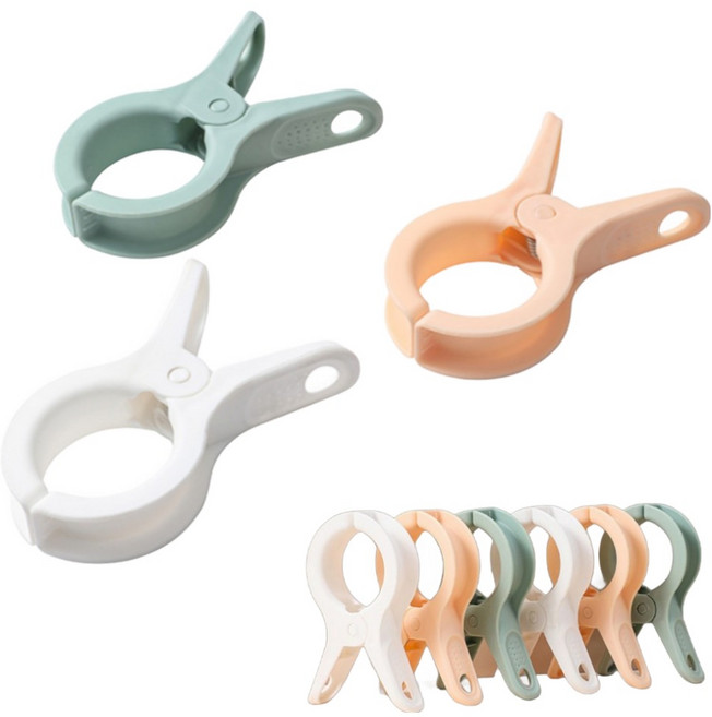 오코로 강력한 이불용 대형 빨래집게 3종 x 3p 세트, 화이트, 그린, 핑크, 1세트