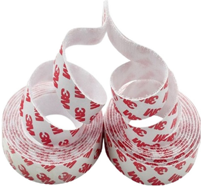 파리박사 벨크로 테이프 화이트 2cm x 2m, 1세트