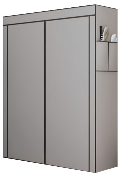 라이크스 먼지가 잘 안 붙는 탈부착 조립식 부직포 행거 옷장, 그레이