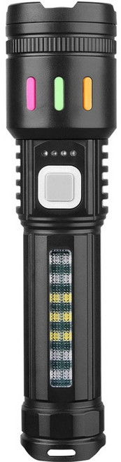 니치유 휴대용 Type c 충전 사이드라이트 손전등 블랙, 1개