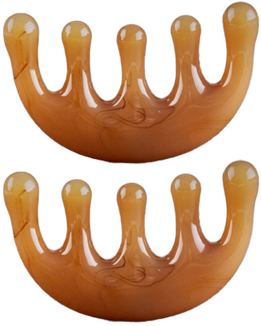 로그로 두피 괄사 빗 마사지기, 2개