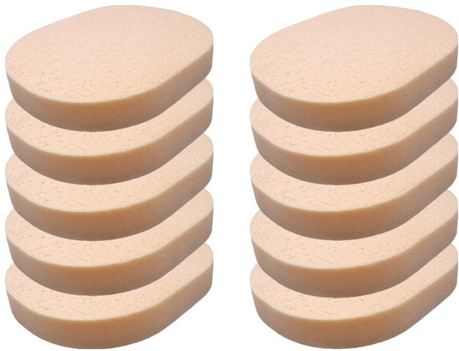 라벤토리 클렌징 해면 스펀지 15mm, 살구, 10개