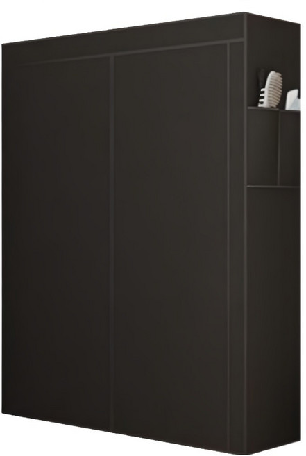 라이크스 먼지가 잘 안 붙는 탈부착 조립식 부직포 행거 옷장, 블랙