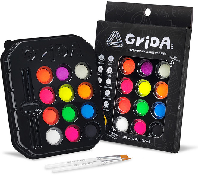 그리다 페이스 페인트 나이트팩, 42.8g, 12색
