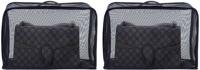 마미리빙 먼지차단 메쉬망 핸드백 커버 가방 보관함, 2개, 1개입