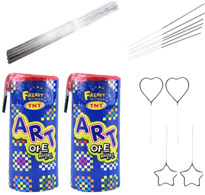 지미스홈 불꽃멍 스파클라 + 분수 폭죽 종합 세트, 1세트